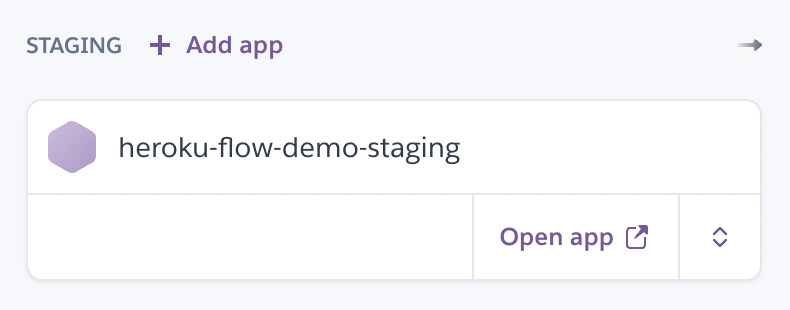 Newly created staging app