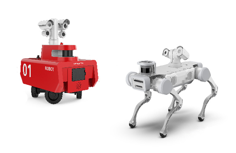 group image of the wheeled and quadruped legged robots.