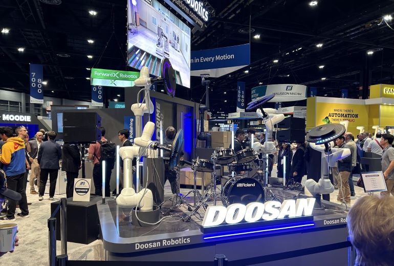 Doosan Robotics exhibits at Automate 2024.