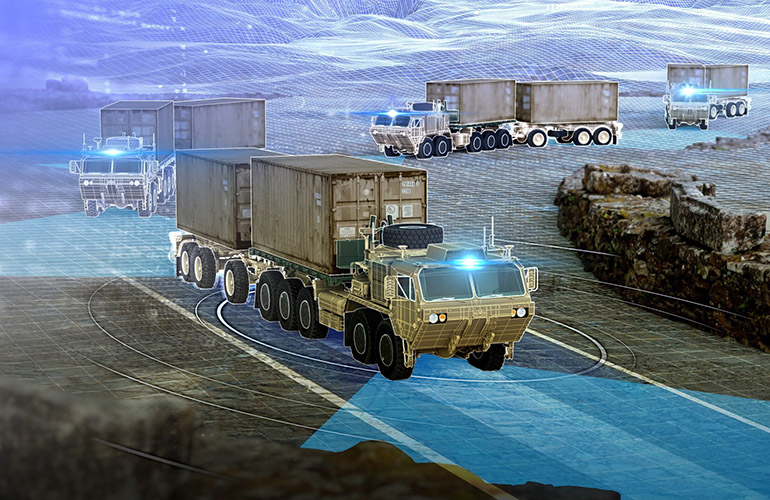 Neya Systems has worked with he U.S. Army to turn the Palletized Load System into an optionally crewed, autonomous vehicle.