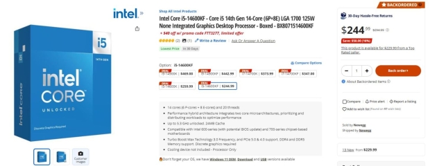 Intel 14th Gen Core CPUs get huge 'discount bomb': 14900KF for $417, 14600KF for $204 23