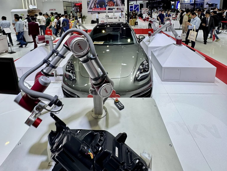 In China, cobot arms were increasingly shown as being involved in electric vehicle production.