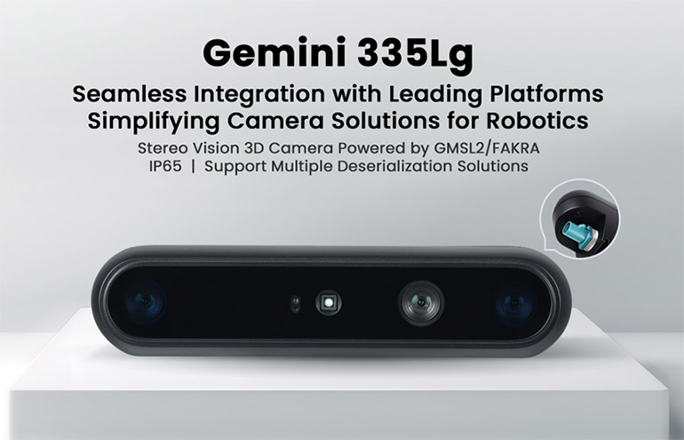 The new Gemini 335LG camera from Orbbec with built-in depth processing.