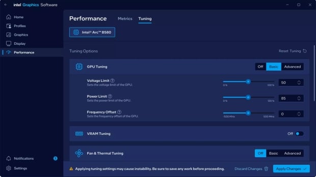 Intel Graphics Software for Arc GPUs updated with easy-to-use overclocking controls 9