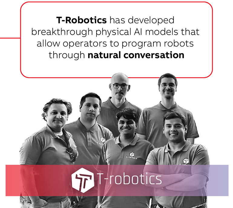 T-Robotics' team, shown here, is developing ways to train robots through natural language.