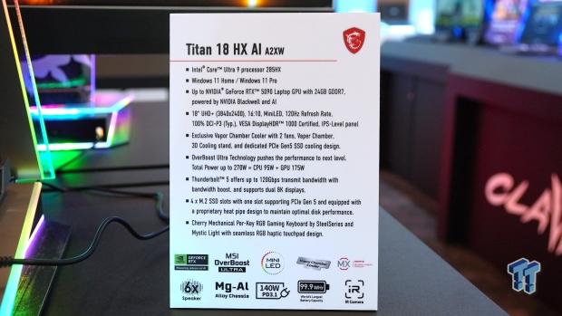 MSI's new TITAN 18 HX AI gaming laptop: 18-inch 4K 120Hz Mini-LED display, RTX 5090 Laptop GPU 51