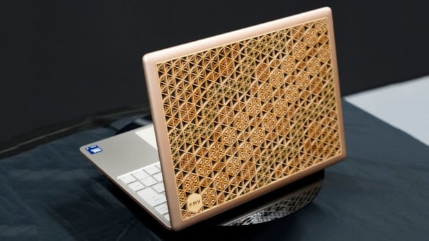 Fujitsu celebrates 50 million laptops with this gorgeous once-off kumiko wooden lid laptop 105